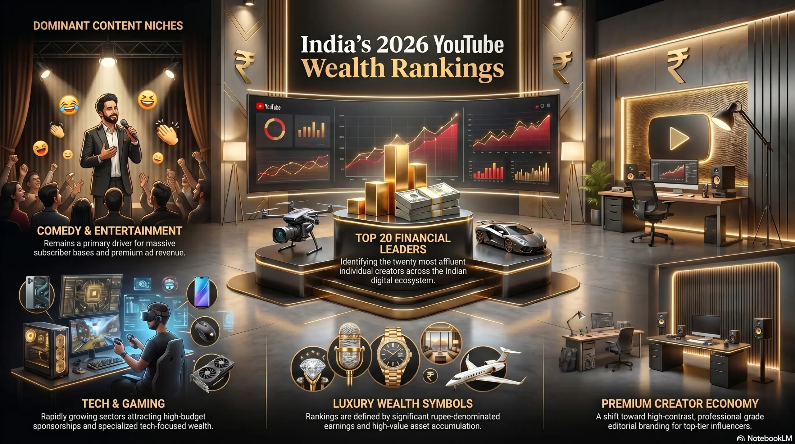 Top 20 richest YouTubers in India 2026 with estimated net worth and earnings